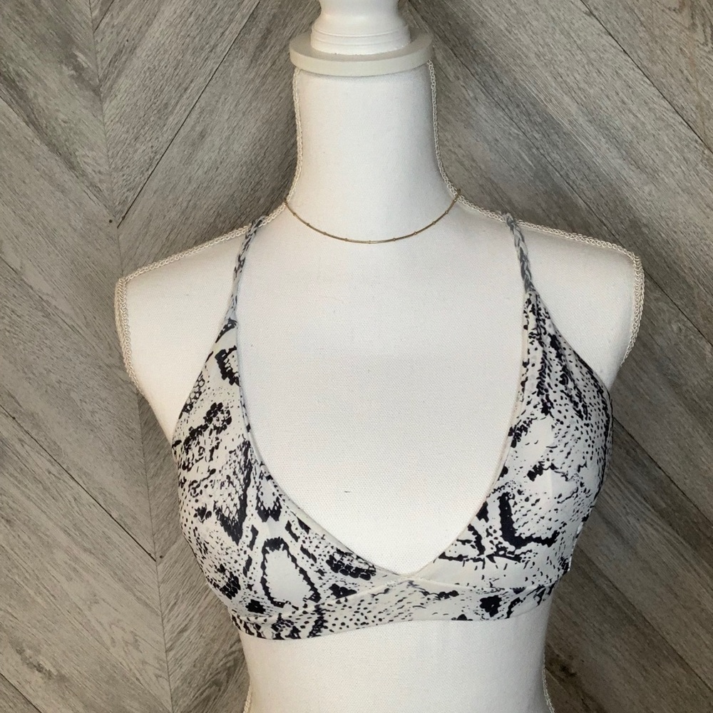 snakeskin bathing suit top